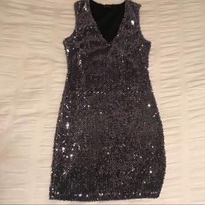 XS sequined Gray Dress